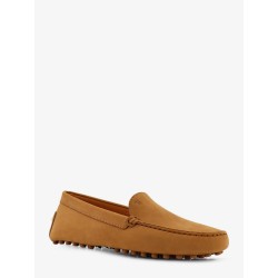 Suede loafers with engraved logo on the front