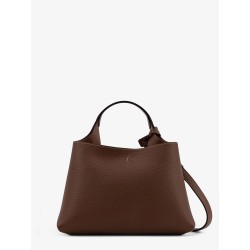 Leather crossbody bag with metal T-Timeless logo