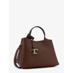 Leather crossbody bag with metal T-Timeless logo