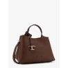 Leather crossbody bag with metal T-Timeless logo