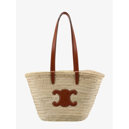 Panier raffia shouder bag with leather details