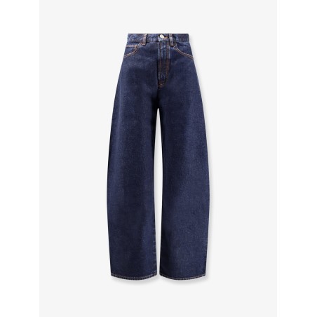 Round blue denim jeans