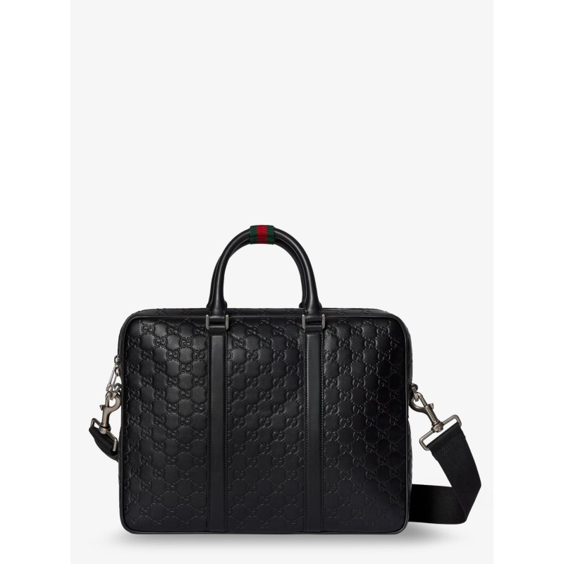 GG Emblem leather briefcase with all-over GG motif