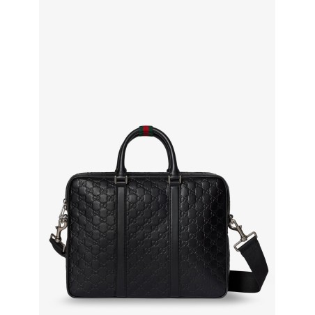 GG Emblem leather briefcase with all-over GG motif
