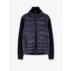 Wool blend jacket with logo detail