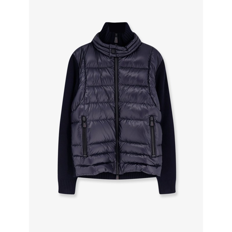 Wool blend jacket with logo detail