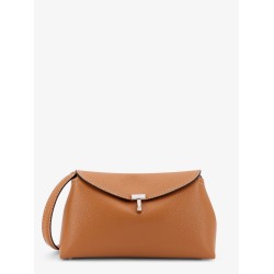 T-Lock leather clutch with contrasting stitching