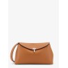 T-Lock leather clutch with contrasting stitching