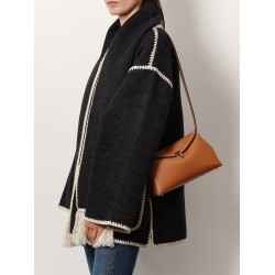 T-Lock leather clutch with contrasting stitching