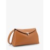 T-Lock leather clutch with contrasting stitching