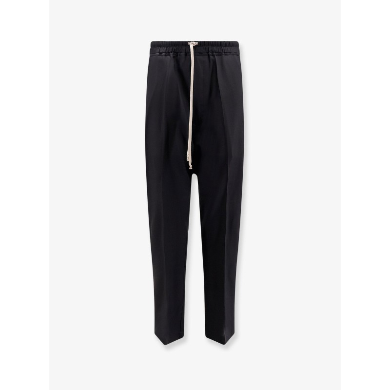 Drawstring Long certified virgin wool trousers