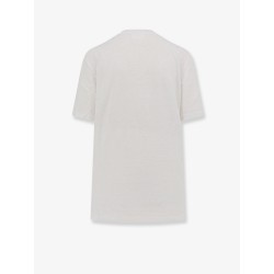 Linen t-shirt with laminated logo on the front