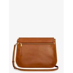 Leather crossbody bag with metal Triomphe logo