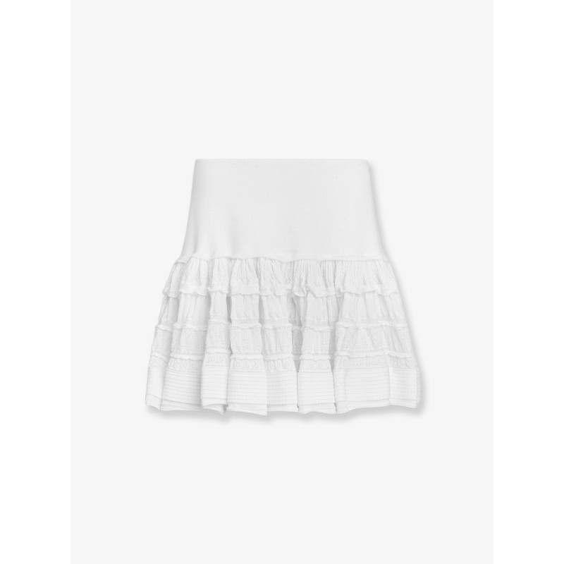 Ruffle virgin wool skirt