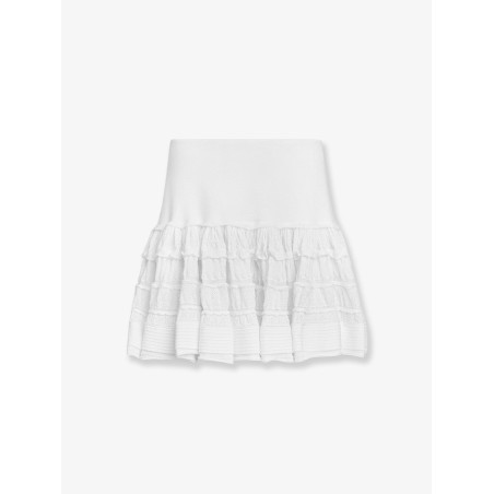 Ruffle virgin wool skirt