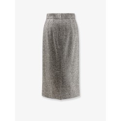 Virgin wool midi pencil skirt