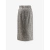 Virgin wool midi pencil skirt