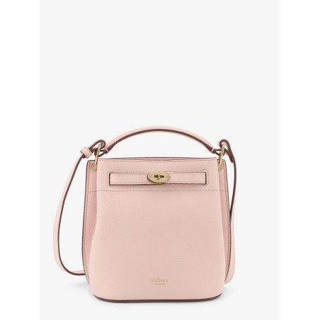 Leather bucket bag with logo