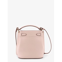 Leather bucket bag with logo