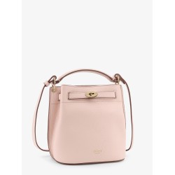 Leather bucket bag with logo