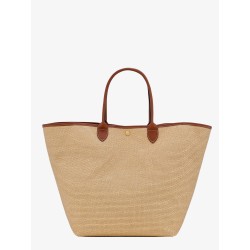 Le Panier Pliage L raffia and leather shoulder bag