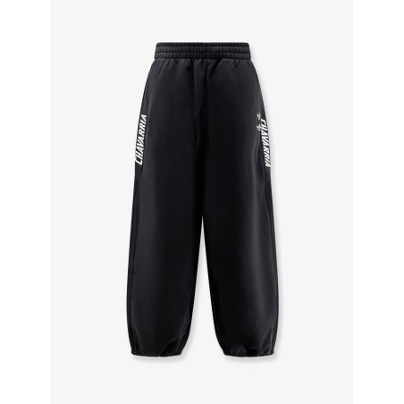 Cotton trouser with lateral embroidered logo