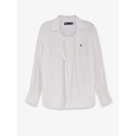 Cotton shirt with drawstring detail