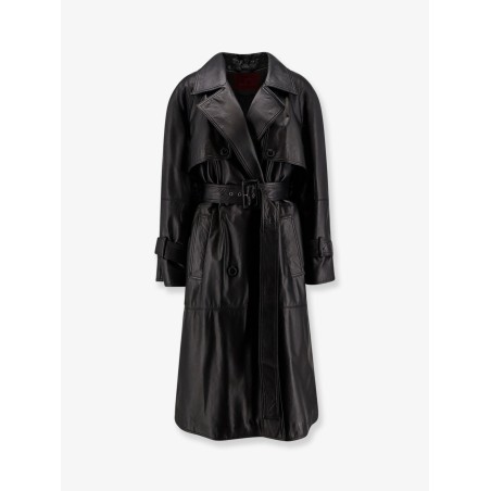 First Class leather trench with padding