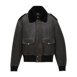 LEATHER BOMBER JACKET