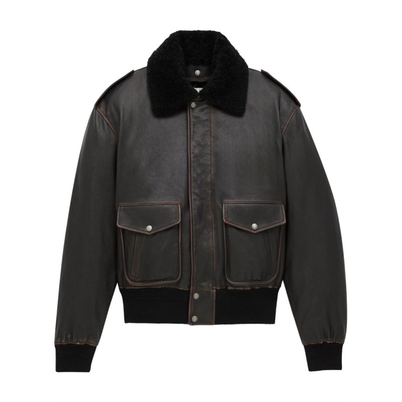 LEATHER BOMBER JACKET