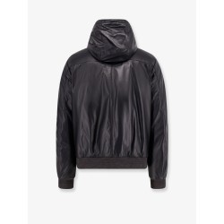 Reversible padded leather jacket