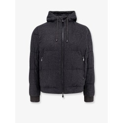 Reversible padded leather jacket