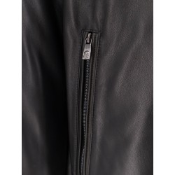 Reversible padded leather jacket