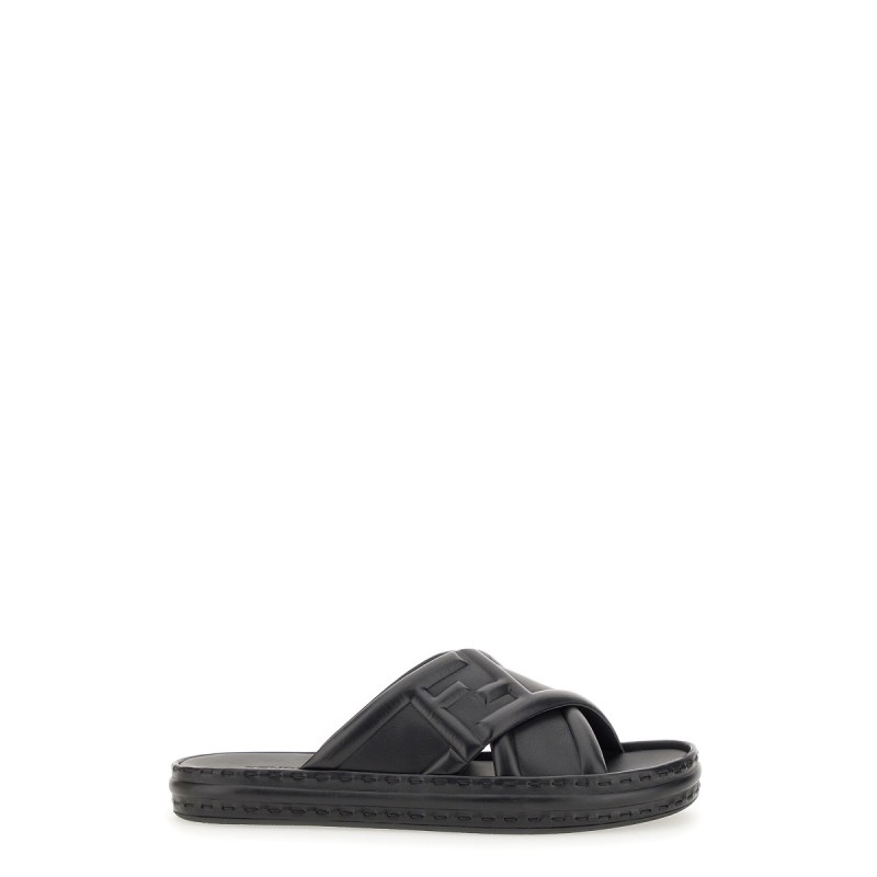 BLACK LEATHER SANDAL