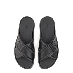 BLACK LEATHER SANDAL