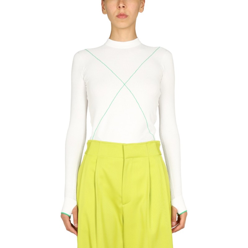 CONTRASTING SEAMS SWEATER