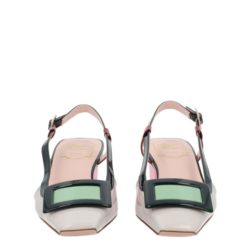 "LACQUERED" SLINGBACK PUMPS