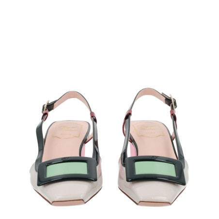 "LACQUERED" SLINGBACK PUMPS