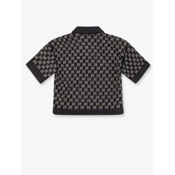 Lightweight lamé wool tweed top