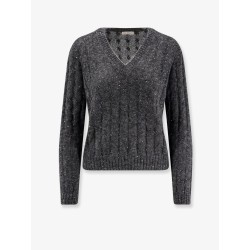 Wool blend sweater with all-over sequins
