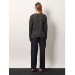 Wool blend sweater with all-over sequins