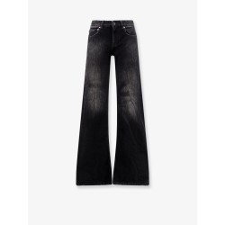 Wide Leg black denim trousers