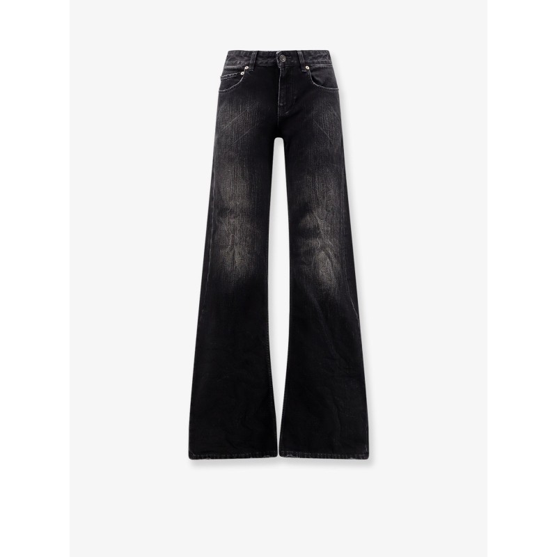Wide Leg black denim trousers