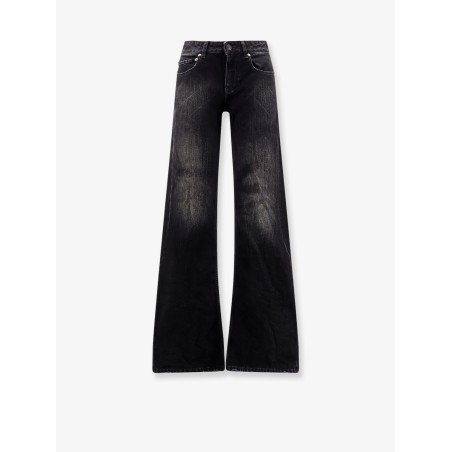 Wide Leg black denim trousers