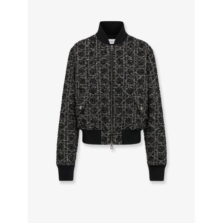 Macrocannage cotton blend bomber