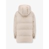 Nylon and cotton hooded down jacket