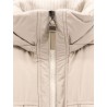 Nylon and cotton hooded down jacket