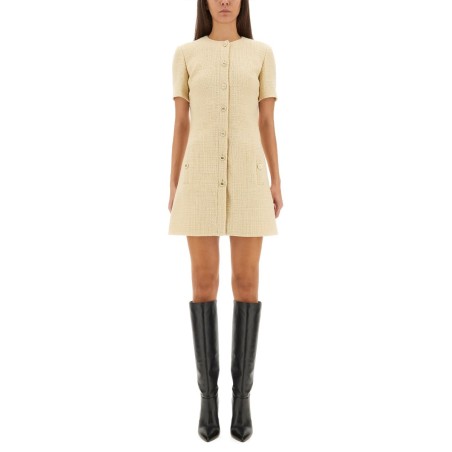 TEXTURED WOOL TWEED DRESS