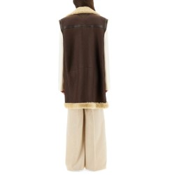 LEATHER AND SHEARLING VEST