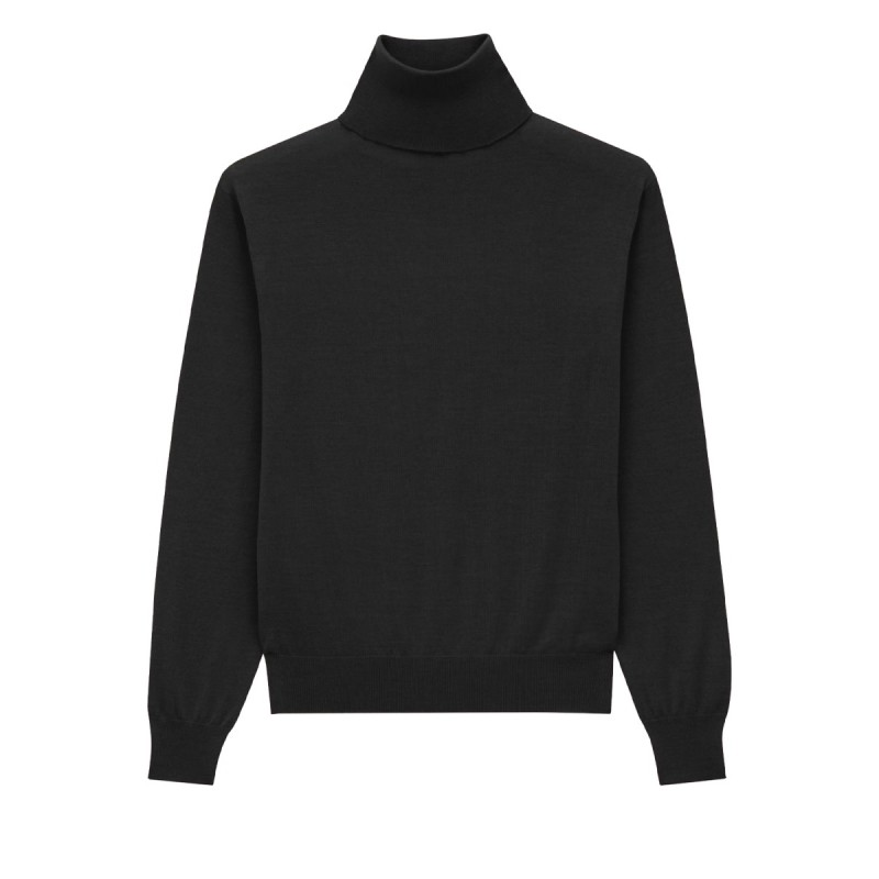 CASHMERE, WOOL AND SILK TURTLENECK PULLOVER